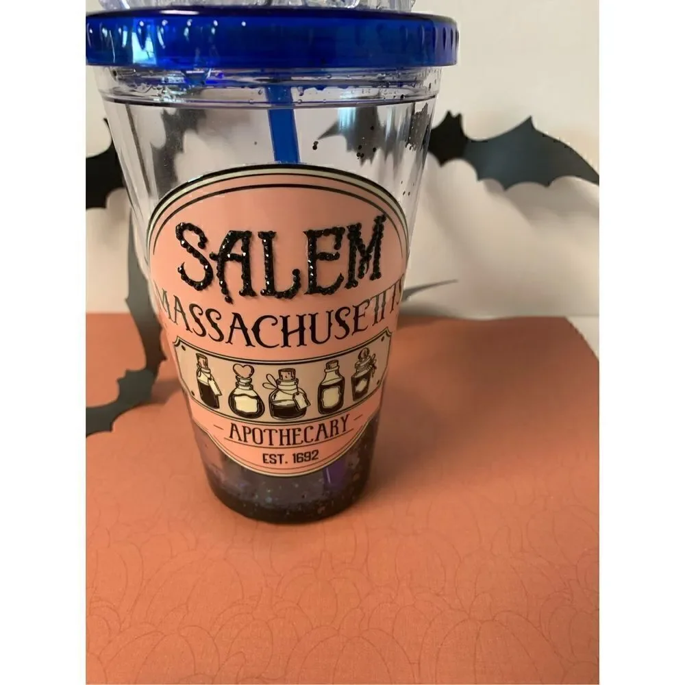 Handmade Snow Globe Halloween/Salem Tumbler